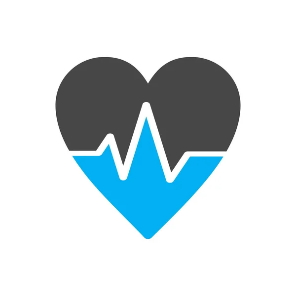 Icono del latido del corazón aislado sobre fondo abstracto — Vector de stock