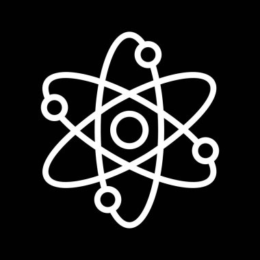 Atom simgesi soyut arkaplanda izole edildi
