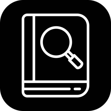 Soyut arkaplanda arama kitabı simgesi izole edildi