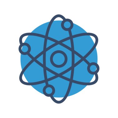 Atom simgesi soyut arkaplanda izole edildi