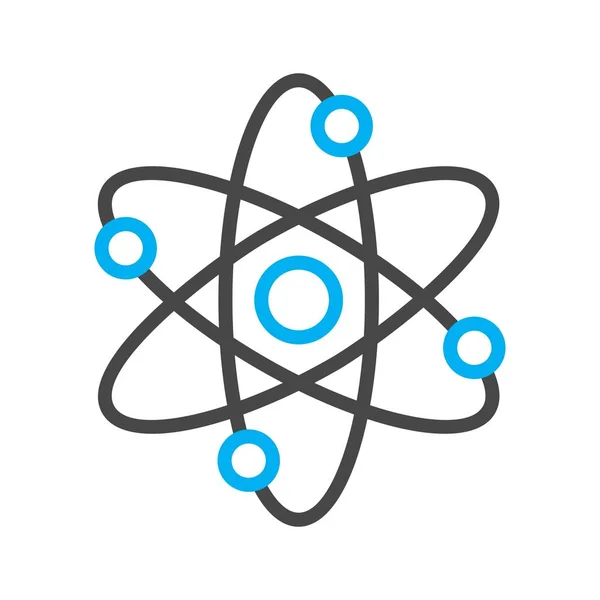 Ikona atomowa odizolowana na abstrakcyjnym tle — Wektor stockowy