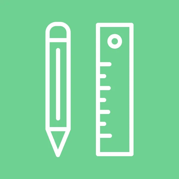 Ceruza & Ruler ikon elszigetelt elvont háttér — Stock Vector