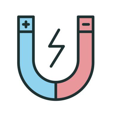 Mıknatıs simgesi soyut arkaplanda izole edildi