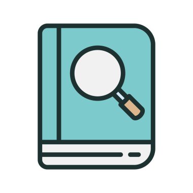 Soyut arkaplanda arama kitabı simgesi izole edildi