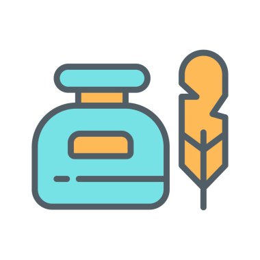 Soyut arkaplanda mürekkep simgesi izole edildi