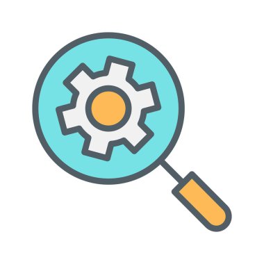 Soyut arkaplanda izole edilmiş ayar simgesini bul