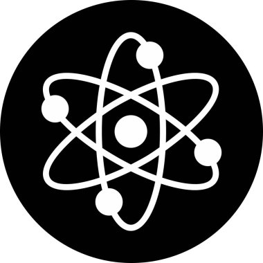 Atom simgesi soyut arkaplanda izole edildi