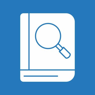 Soyut arkaplanda arama kitabı simgesi izole edildi