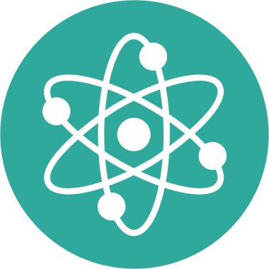 Atom simgesi soyut arkaplanda izole edildi