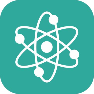 Atom simgesi soyut arkaplanda izole edildi