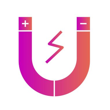 Mıknatıs simgesi soyut arkaplanda izole edildi