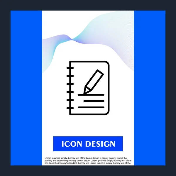 Edit document icon isolated on abstract background — Stock Vector