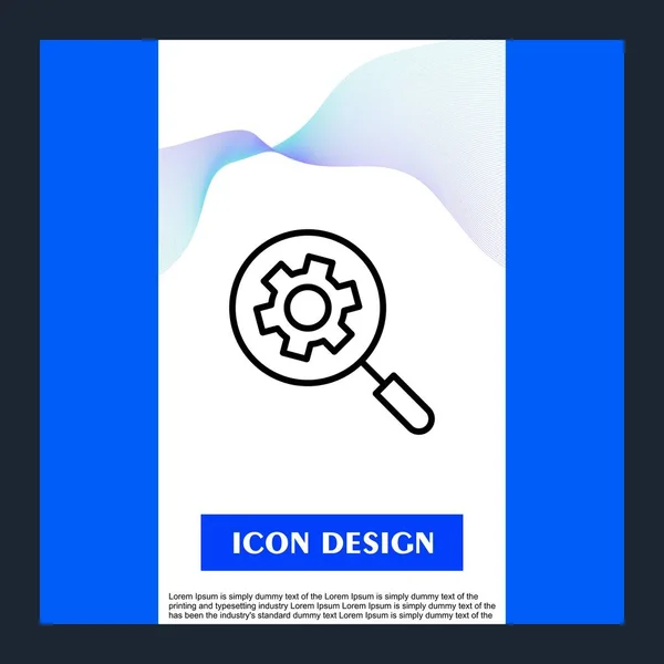 Encontrar ícone de configuração isolado em fundo abstrato — Vetor de Stock