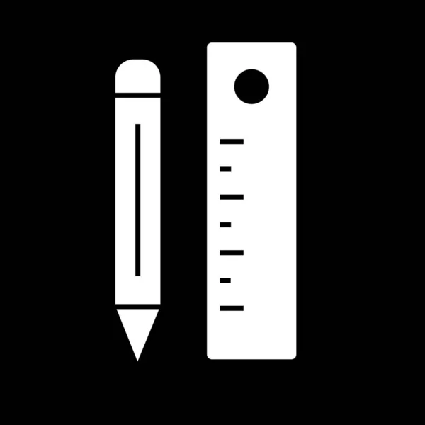 연필 과 통치자 아이콘 추상적 배경에 분리 — 스톡 벡터