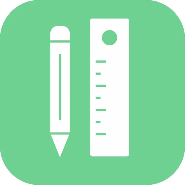 Pencil & Ruler icon isolated on abstract background — Stock Vector