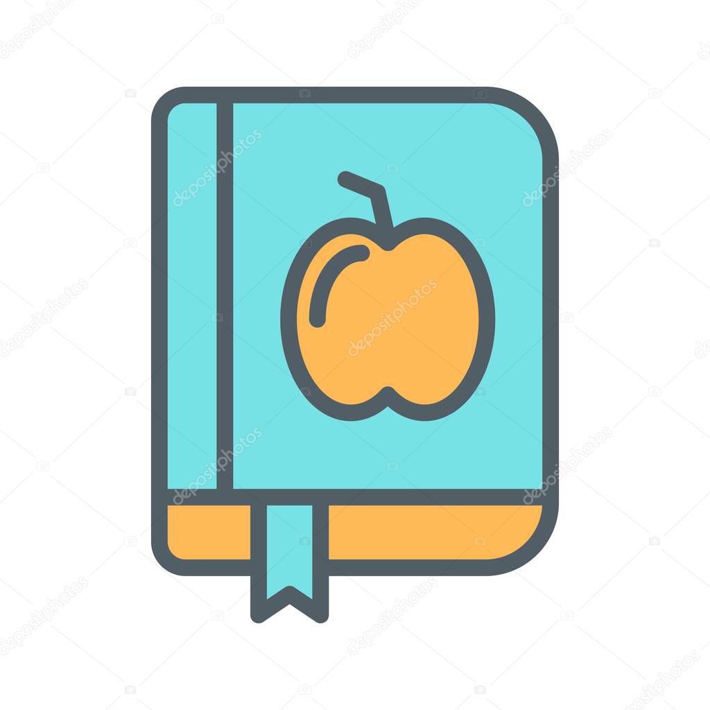 Book icon isolated on abstract background