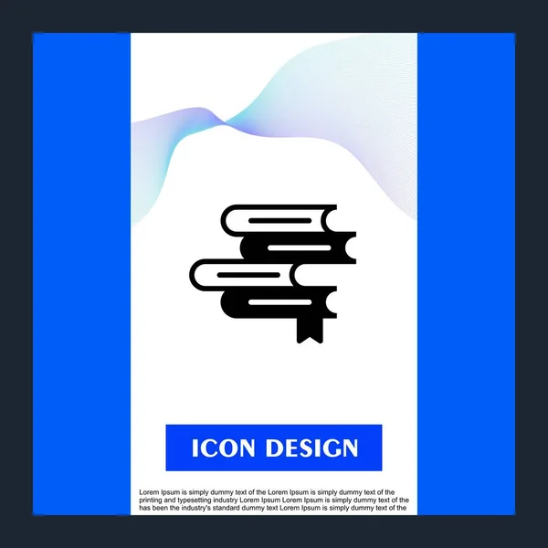 Icono de libros aislado sobre fondo abstracto — Vector de stock