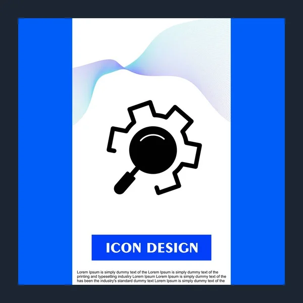 Encontrar ícone de configuração isolado em fundo abstrato — Vetor de Stock
