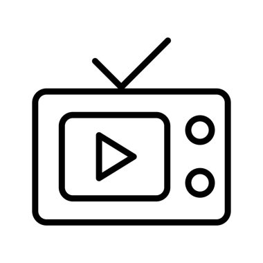 Soyut arkaplanda televizyon simgesi izole edildi