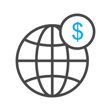 Dünya Para Birimi simgesi soyut arkaplanda izole edildi