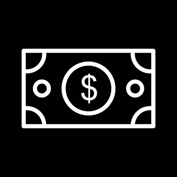Ícone de nota de dólar isolado no fundo abstrato — Vetor de Stock