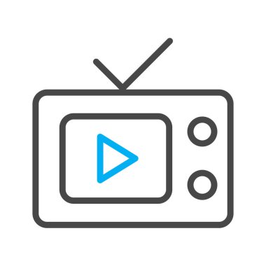 Soyut arkaplanda televizyon simgesi izole edildi