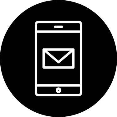  Mobil posta simgesi soyut arkaplanda izole edildi