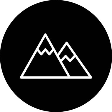  Soyut arkaplanda dağ simgesi izole edildi