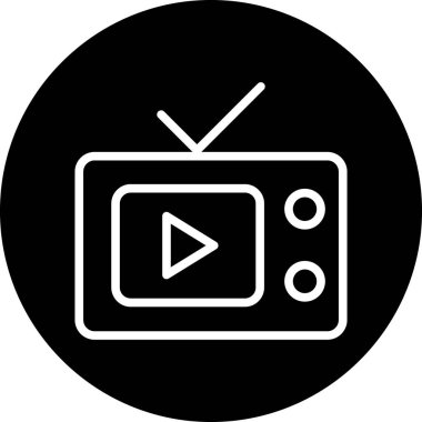 Soyut arkaplanda televizyon simgesi izole edildi