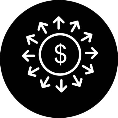 Dolar işareti simgesi, basitçe vektör illüstrasyonu