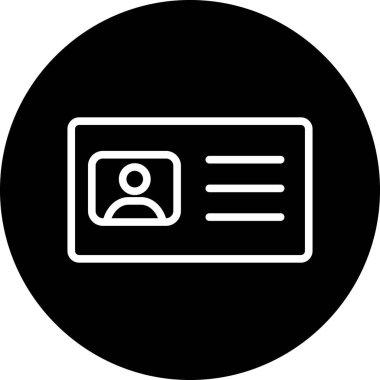 Kimlik kartı simgesi soyut arkaplanda izole edildi