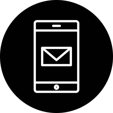  Mobil posta simgesi soyut arkaplanda izole edildi