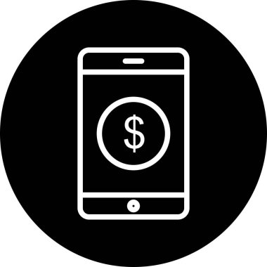 Soyut arkaplanda mobil para simgesi izole edildi