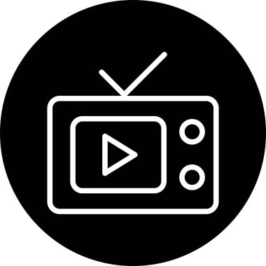 Soyut arkaplanda televizyon simgesi izole edildi