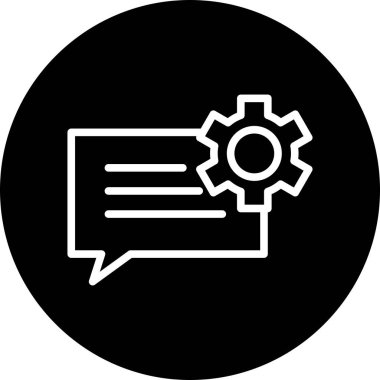 Sohbet ayarlama simgesi soyut arkaplanda izole edildi