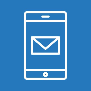  Mobil posta simgesi soyut arkaplanda izole edildi
