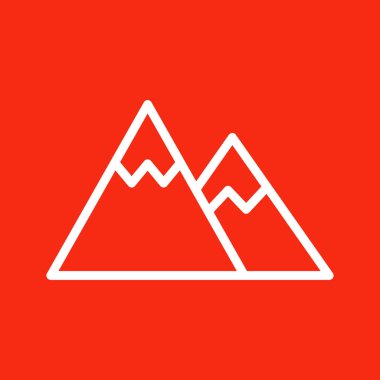  Soyut arkaplanda dağ simgesi izole edildi