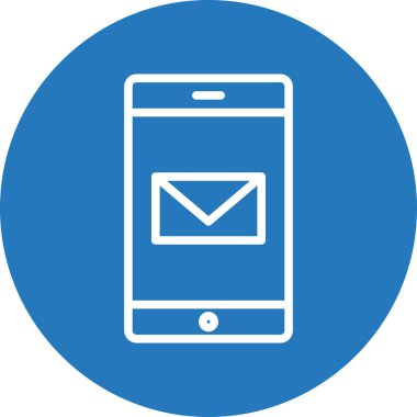  Mobil posta simgesi soyut arkaplanda izole edildi