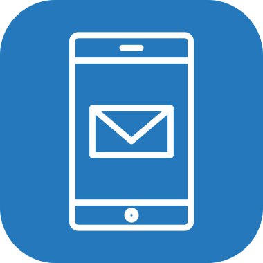  Mobil posta simgesi soyut arkaplanda izole edildi