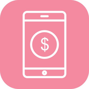 Soyut arkaplanda mobil para simgesi izole edildi