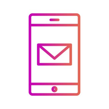  Mobil posta simgesi soyut arkaplanda izole edildi