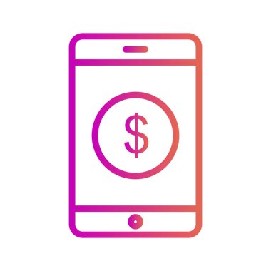 Soyut arkaplanda mobil para simgesi izole edildi