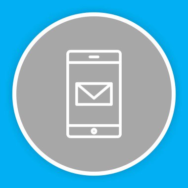  Mobil posta simgesi soyut arkaplanda izole edildi