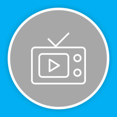 Soyut arkaplanda televizyon simgesi izole edildi