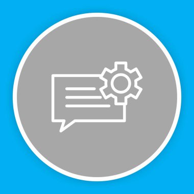 Sohbet ayarlama simgesi soyut arkaplanda izole edildi