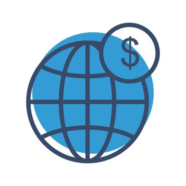 Dünya Para Birimi simgesi soyut arkaplanda izole edildi