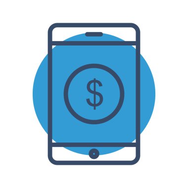 Soyut arkaplanda mobil para simgesi izole edildi