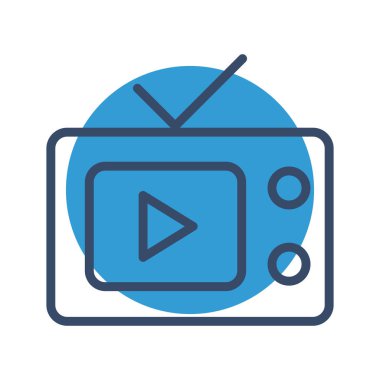 Soyut arkaplanda televizyon simgesi izole edildi