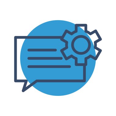 Sohbet ayarlama simgesi soyut arkaplanda izole edildi