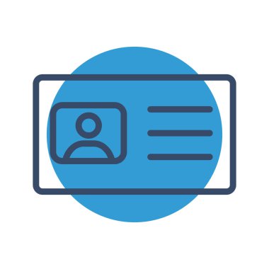 Kimlik kartı simgesi soyut arkaplanda izole edildi